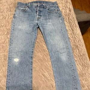 Levi well worn 501 jeans 33 34